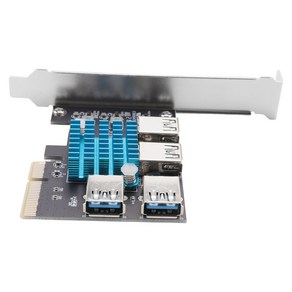 PCIE 1 to 4 확장기 PCI-E-PCI-E 어댑터 턴 PCI-Expess 슬롯 4X-1X USB 3.0 라이저 멀티플라이어 카드 변환기, 1개