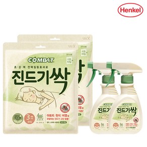 컴배트 진드기퇴치 진드기싹 스프레이 290ml x2개+진드기싹 시트(4개입)x2개, 1세트