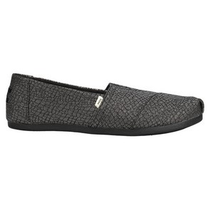 TOMS 여성용 Alpagata 자카드 슬립온 플랫 블랙.