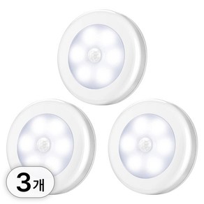 투데이리빙 3p 세트 led 원형 센서등 동작 감지 센서 무드등 감응식 조명, R98112A, 1세트, 화이트광