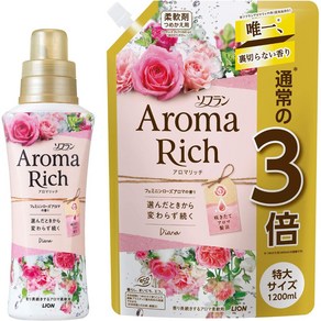 소프란아로마리치 다이아나 섬유유연제 페미닌로즈아로마향 본체 520ml 리필대형 1200ml