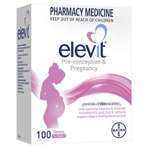 호주 직배송 Elevit Pre-conception & Pregnancy Multivitamin 100 Tablets (100 Days)