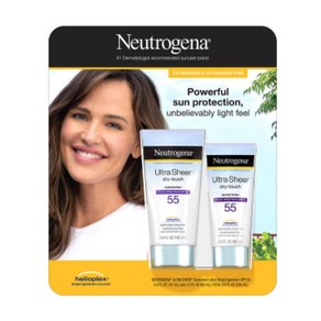 Neutrogena Ultra Sheer Sunscreen SPF 55 뉴트로지나 울트라쉬어 드라이 터치 선스크린 2개 147ml+88ml