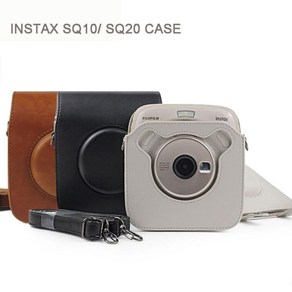 FUJIFILM Instax SQUARE SQ20 SQ10 가방 케이스 PU 가죽 빈티지 숄더 스트랩 파우치 보호 캐리 커버