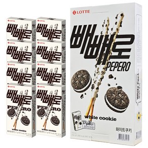 롯데제과 화이트쿠키 빼빼로 빅팩 37g x 8입 x 1박스, 8개