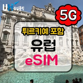 유심홀릭 유럽 33개국 이심 eSIM 데이터 무제한 BC e심, 1개, 총 1GB 소진 후 저속 무제한, 5일