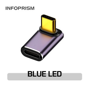 INFOPRISM / LED 점등 USB 4.0 C타입 PD 240W 40Gbps 썬더볼트 각도 변환 꺾임 젠더 90도 180도 L형 U형 ㄱ형 IA-929, 모델 F / C타입 암-수 L형, 1개