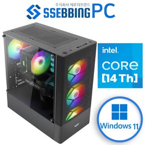 쌔삥PC 윈도우포함 I5-14400F RTX4070 SUPER 인텔 14세대 RGB쿨러 조립식 컴퓨터 조립PC 스팀 파이널스 배그 게이밍PC 본체, RAM 32G로 변경, N01 (I3-14100F+GTX1650)