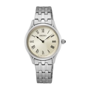 SEIKO 손목시계 쿼츠 로마 숫자 샴페인 여성 사파이어 유리 SWR069P1