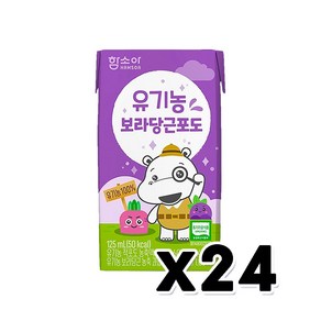 함소아 유기농 보라 당근 포도 주스, 125ml, 24개