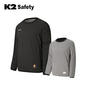 K2 Safety TS-F2204 동계 티셔츠 기모 긴팔 양면 맨투맨 리버시블 작업복 근무복 워크웨어, 100, 1개