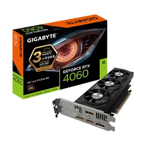 GIGABYTE 지포스 RTX 4060 UD2 OC D6 8GB Nano LP 제이씨현