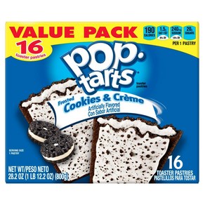 켈로그 팝타르트 프로스트 ﻿쿠키 앤 크림 맛 16개입 Pop-Tats Fosted Cookies & Ceme Pasties - 16ct, 1개, 800g