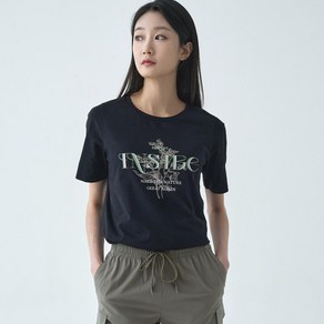 [지센] 여성 [에센셜] 소로나 프린트 라운드 반팔 티셔츠 EK54FD8E_[4컬러]