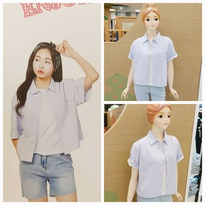 [소이주니어]논현점 23년여름신상 ** 시원한소재 ** 아웃포켓 크롭 셔츠 ** 마네킹 키 155 11호 착용 **