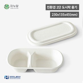 2단도시락 일회용기 10개세트 뚜껑포함 피크닉 샐러드 단체급식 용기, 1개, 10개