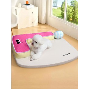 강아지집 세탁가능한 강아지 침대 개방형 PP 면 여름용 잠을 위한 개의, [01] S-40 x 52cm 권장 2.50kg 이내, [01] 상쾌한 사계절 둥지 방수 원단 방습 핑크 물음, 1개