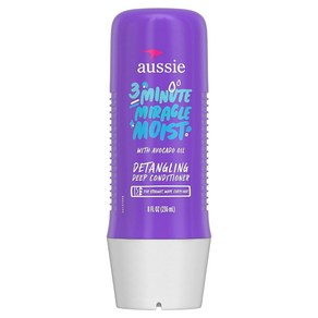 호주 Aussie 3분 미라클 Moist Detangling 딥 컨디셔너 트리트먼트 236ml 아보카도 오일 손상 모발 집중 케어 헤어 마스크 건성 모발 헤어케어 헤어스타일링, 1개