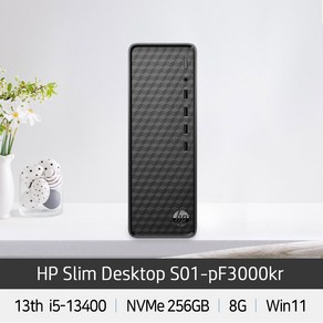 HP 슬림라인 데스크탑 블랙 S01-PF3000KR, 8GB, 256GB, WIN11 Home