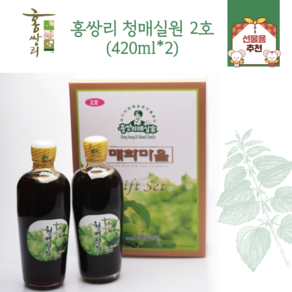 매실장아찌 매실청 숙성 발효 원액 홍쌍리 청매실원, 2개, 420ml