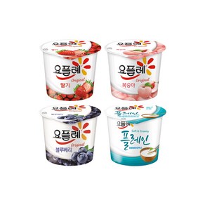 빙그레 요플레 홈 딸기 3+복숭아 3+블루베리 3+플레인 3