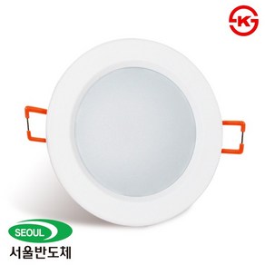 LED 다운라이트 3인치 확산형 7W 서울반도체 매입등, DS 전구색, 1개