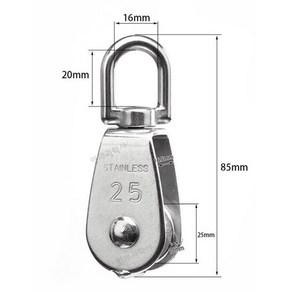스텐인리스 도르래 2.5cm 도르레 폴리블럭 거중기 미니 소형 개이동줄 꼬임방지회전고리 스텐