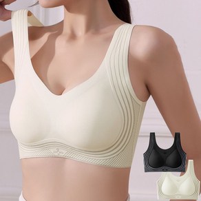 KAQIA 여성 브래지어 노와이어 속옷 심리스 스포츠 브라 2세트 WX3060