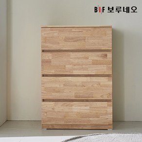 앳홈 테드 러버 원목 800 4단 서랍장 (깊이400), 내추럴 원색