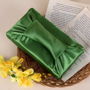 정담은보자기 선물포장 공단 보자기, 35cmx35cm, 1장, 쑥색