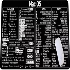 Mac Os 단축키 치트 시트 워드 엑셀 마우스 패드 빠른 참조 키보드 미끄럼 방지 고무 베이스 매트, 01 WHITE