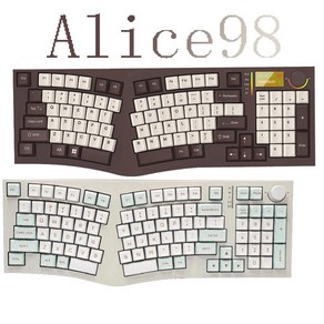 FEKER Alice98 무선 기계식 핫 스왑 인체공학 키보드 3 모드 VIA RGB 개스킷 구조 남쪽 조명 8000 배터리, 없음, 없음, 4)Only Roman keycap