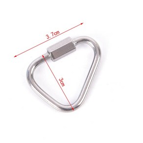 카라비너 1pcs 삼각형 carabiner 스테인레스 스틸 키 체인 스냅 클립 후크 버클 나사 잠금 도착