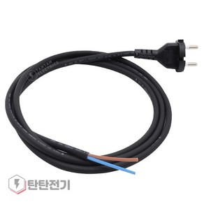 무광 2C 1.0 SQ 케이블 3m AC 전원 코드선 플러그 Powe Cable Cod 전기선 전원선 전선 250V 10A, 1개