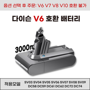 호환 다이슨 V6 청소기 배터리 SV03 SV04 SV05 SV06 SV07 SV08 SV09 DC58 DC59 DC61 DC62 DC72 DC74