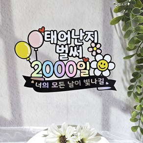 리틀해피 태어난지 벌써 1000일 토퍼 탄생일기념 케이크토퍼, 1개