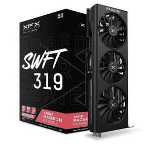 XFX Speedste MERC310 AMD Radeon RX 7900XTX 블랙 게이밍 그래픽 카드 24GB GDDR6 RDNA 3 RX-79XMERCB9 포함, RX 6800