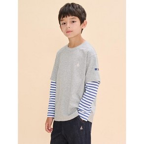 빈폴 BEANPOLE KIDS 스트라이프 레이어드 티셔츠 그레이 BI4741U063 405888