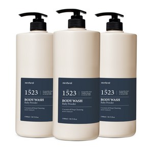 메르헨트 코코넛 오일 딥클렌징 대용량 바디워시 1500ml x 3개 베이비파우더향 바디클렌저 약산성 퍼퓸 향기좋은, 1.5L