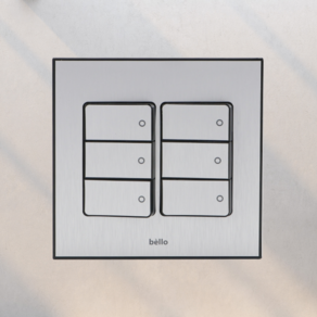 벨로 실버 매입 중6구 전기 전등 조명 고급 스위치, 1개