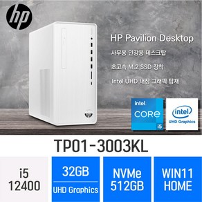 [당일출고] HP 파빌리온 TP01-3003kl - 사무용 업무용 가성비 데스크탑 컴퓨터, 32기가, win11 home