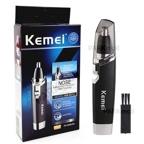 Kemei 코털제거기 KM-6512 (코털깍기 콧털정리기 눈썹 귀털 정리 코털칼), 블랙3669