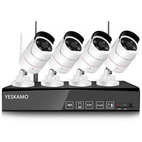 예스카모 YESKAMO 8채널 보안 CCTV 카메라 세트 300만화소 무선 원격 조작 스마트 카메라 예스카모, KR-NK02-10804, 1개