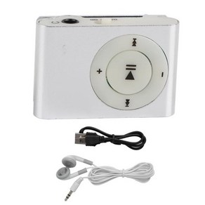 플레이어 휴대용 디지털 음악 미디어 미니 MP3 백클립 이어폰 및 USB 케이블 포함, [01] WHITE, 02 은