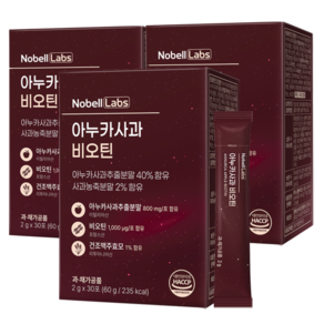 노벨랩스 아누카사과 추출분말 비오틴 맥주효모, 3박스, 60g