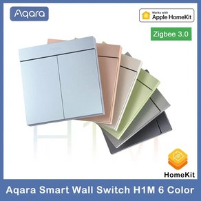 Aqaa스마트 벽 스위치 H1M 중립 화성 기술 무선 키 라이트 Zigbee 다중 제어 모드 Homekit, 19.Wieless 1 Key