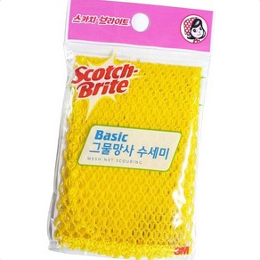 3M 스카치브라이트 2478 그물 망사 수세미 핑크 노랑, 1개