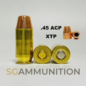 실물기반의 .45ACP XTP 황동탄피 더미탄(모형탄 모형총알 45AUTO Colt 1911 할로우포인트), 1개