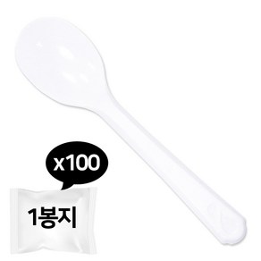 빙수 스푼 1봉지(100개) 팥빙수 숟가락 일회용 수저, 1개