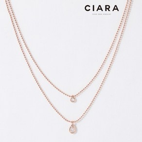 CIARA 14K Livei 워터드랍캐럿 투라인 목걸이(GoldPlated)